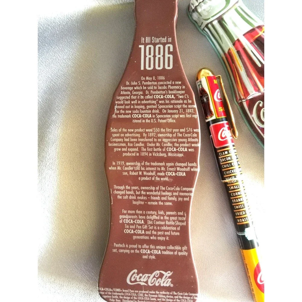 Vintage Coca Cola Roller Ball Pen in Tin box 1996 commemorative